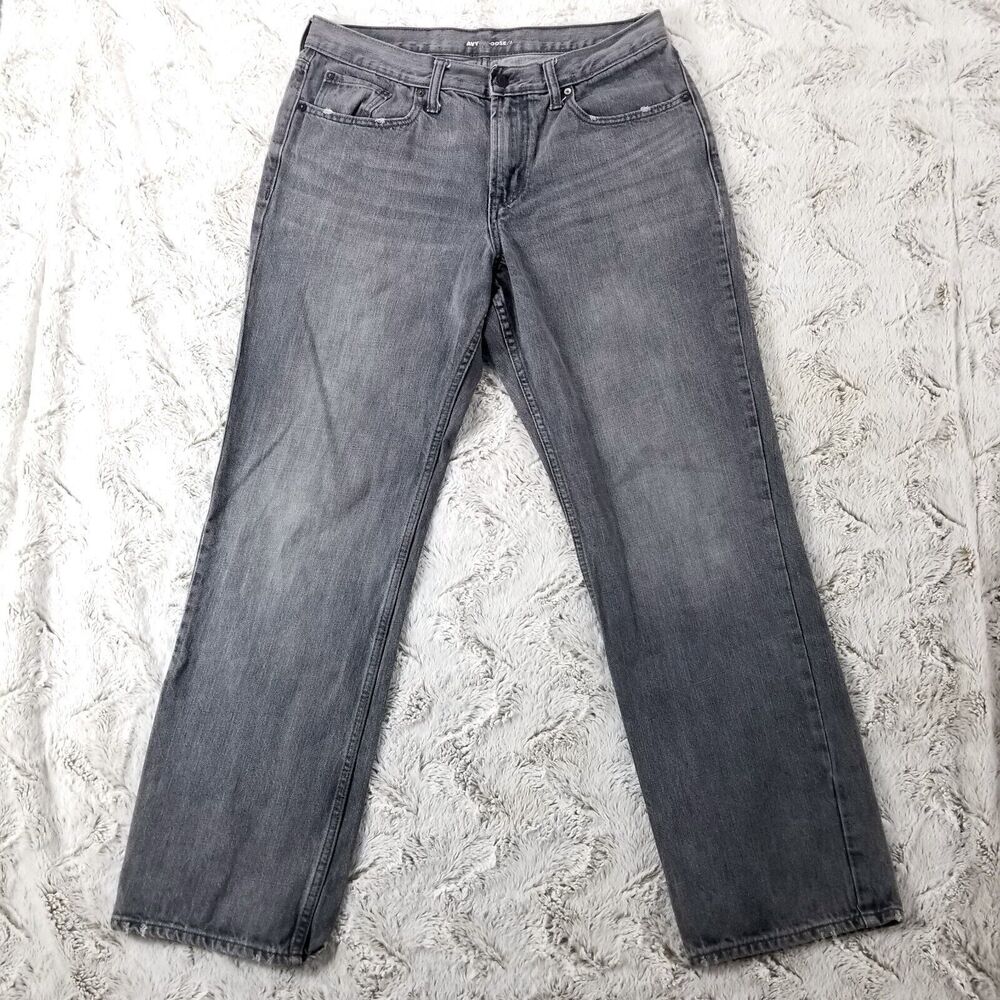 Old NAVY Jeans Mens 34×32 Gray Straight Denim Relaxed